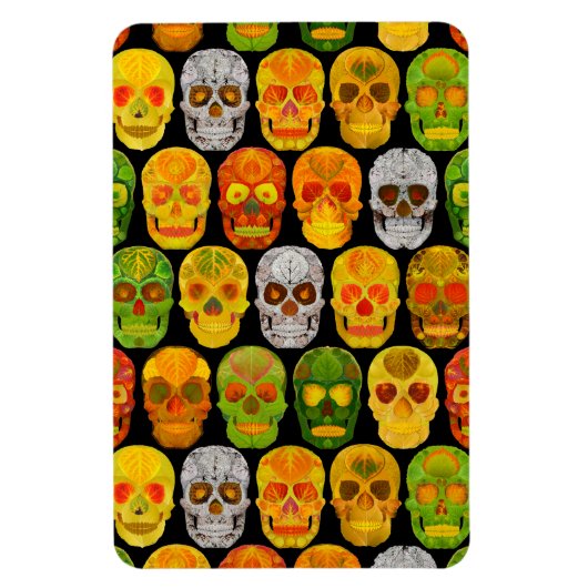 Aspen Leaf Skulls nahtloses Muster 2018 Magnet (Vertikal)