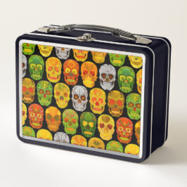 Aspen Leaf Skulls nahtloses Muster 2018 Metall Brotdose