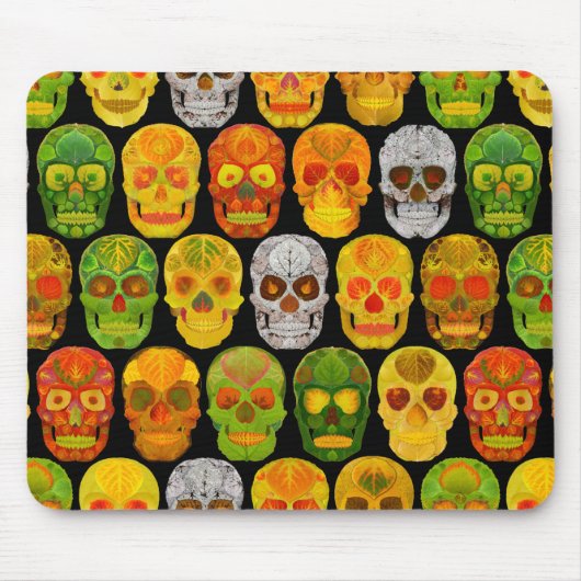 Aspen Leaf Skulls nahtloses Muster 2018 Mousepad (Vorne)