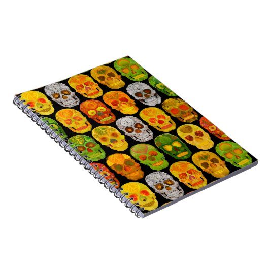 Aspen Leaf Skulls nahtloses Muster 2018 Notizblock (Rechte Seite)