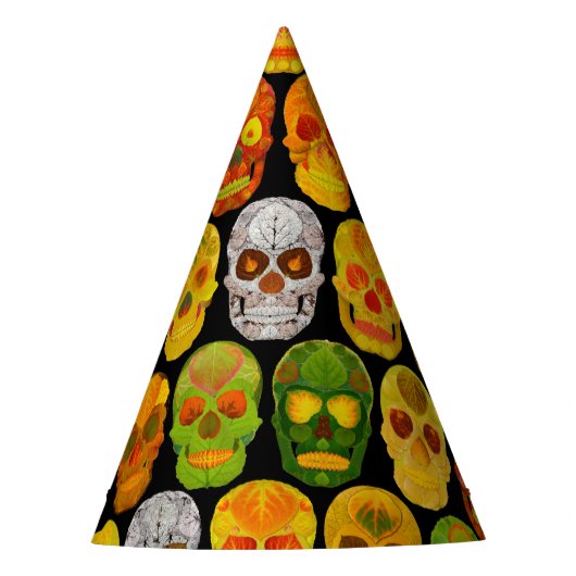 Aspen Leaf Skulls nahtloses Muster 2018 Partyhütchen (Vorderseite)