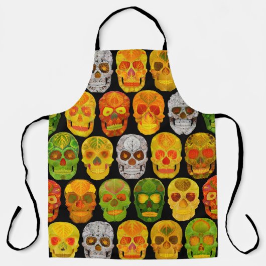 Aspen Leaf Skulls nahtloses Muster 2018 Schürze (Vorderseite)