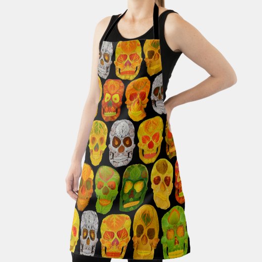 Aspen Leaf Skulls nahtloses Muster 2018 Schürze (InSitu)
