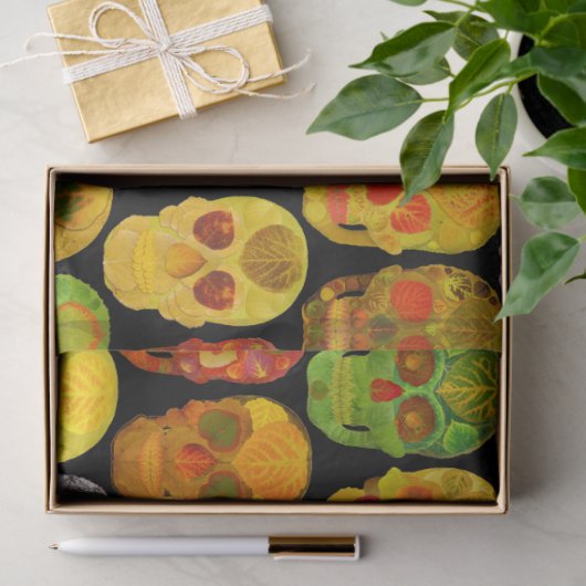 Aspen Leaf Skulls nahtloses Muster 2018 Seidenpapier (Geschenk)