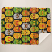 Aspen Leaf Skulls nahtloses Muster 2018 Sherpadecke (Vorderseite (Horizontal))