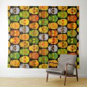 Aspen Leaf Skulls nahtloses Muster 2018 Wandteppich (Beispiel (Horizontal))