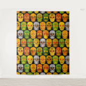 Aspen Leaf Skulls nahtloses Muster 2018 Wandteppich (Vorderseite)