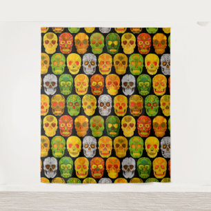 Aspen Leaf Skulls nahtloses Muster 2018 Wandteppich