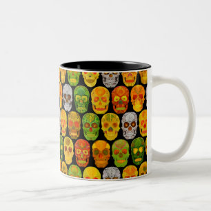 Aspen Leaf Skulls nahtloses Muster 2018 Zweifarbige Tasse
