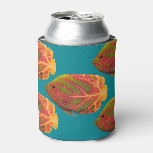Aspen Leaf Tropische Fische 1 Dosenkühler (Kanne Vorderseite)