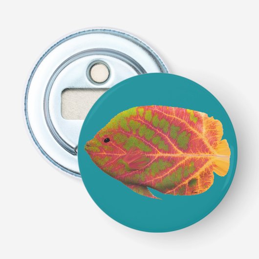 Aspen Leaf Tropische Fische 1 Flaschenöffner (Vorderseite)