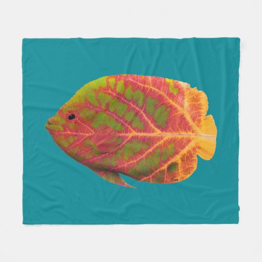 Aspen Leaf Tropische Fische 1 Fleecedecke (Vorderseite (Horizontal))