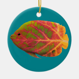 Aspen Leaf Tropische Fische 1 Keramikornament