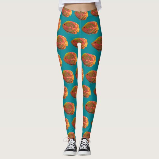 Aspen Leaf Tropische Fische 1 Leggings (Vorderseite)