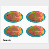 Aspen Leaf Tropische Fische 1 Ovaler Aufkleber (Blatt)