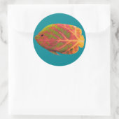 Aspen Leaf Tropische Fische 1 Runder Aufkleber (Tasche)