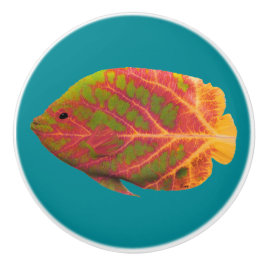 Aspen Leaf Tropischer Fisch 1 Keramikknauf