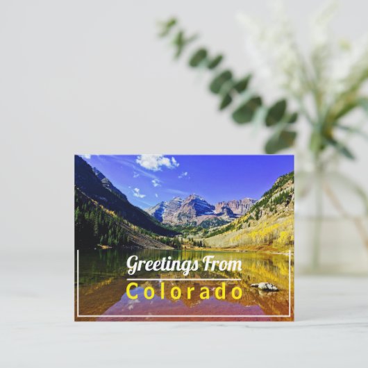 Aspen Maroon Bells Colorado Postcard Postkarte (Stehend Vorderseite)