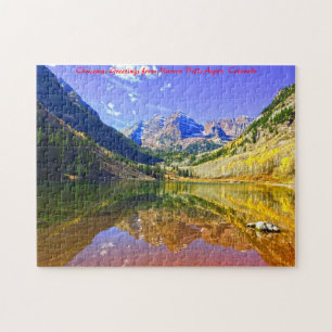 Aspen Maroon Bells Colorado. Weihnachtsgrüße Puzzle