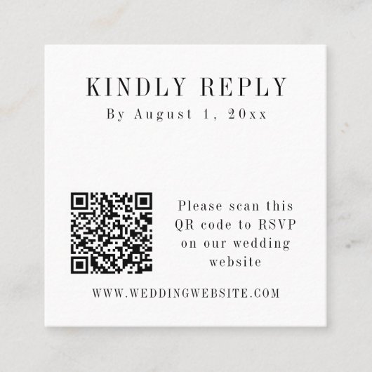 ASPEN Moderne Minimalistische QR Code UAWG Square Quadratische Visitenkarte (Vorderseite)