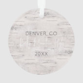 Aspen Natural Birch Tree NAME PLACE JAHR Außenbere Ornament (Rückseite)