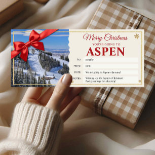 Aspen-Reise Weihnachts-Geschenkticket Karte