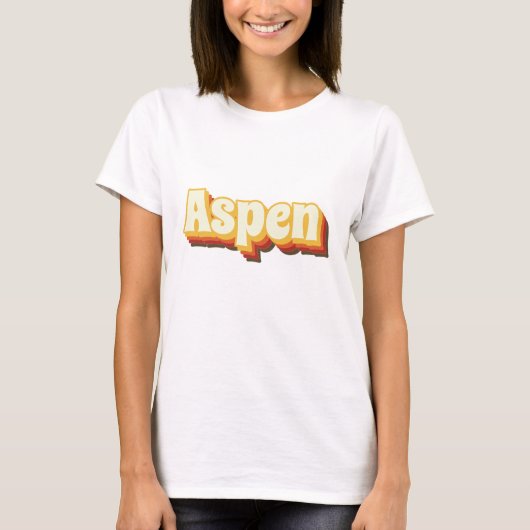 Aspen Retro Vintager Text T-Shirt (Vorderseite)