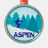 Aspen Ski Circle Ornament Aus Metall (Vorne)