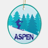 Aspen Ski Circle Personalisiert Keramikornament (Links)