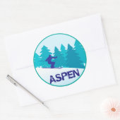 Aspen Ski Circle Runder Aufkleber (Umschlag)