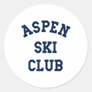 Aspen Ski Club Colorado Skiberg Reise Skifahrer Runder Aufkleber
