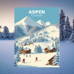 Aspen Ski, Colorado Vintage Travel Postkarte<br><div class="desc">Erleben Sie den Nervenkitzel der Aspen Skipisten mit dieser Vintagen Postkarte mit den verschneiten Gipfeln der Colorado Rocky Mountains. Aspen ist bekannt für seine Pulverschnee und seine luxuriöse alpine Atmosphäre und ist ein erstklassiges Ziel für Skifahrer und Snowboarder gleichermaßen. Mit seinem Retro-Charme lädt diese Postkarte zum Abstechen auf den weltbekannten...</div>
