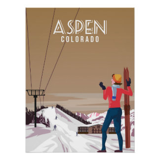 Aspen Ski Resort Plakat Vintag Poster