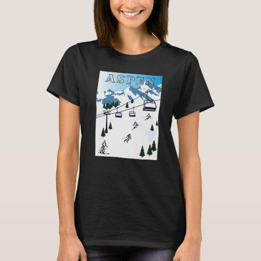 Aspen Ski Rocky Mountains Wintersport Ski Rescue T-Shirt (Vorderseite)