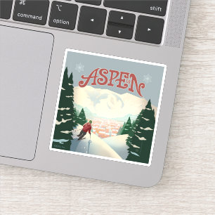 Aspen Skier   Colorado Aufkleber