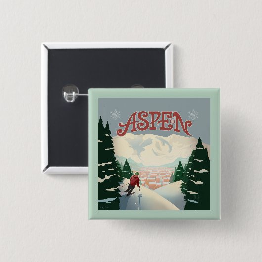 Aspen Skier | Colorado Button (Vorne & Hinten)