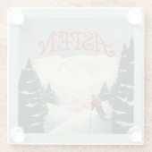 Aspen Skier | Colorado Glasuntersetzer (Rückseite)