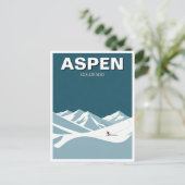 Aspen Skier Skiing Postkarte (Stehend Vorderseite)