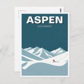Aspen Skier Skiing Postkarte (Vorne/Hinten)