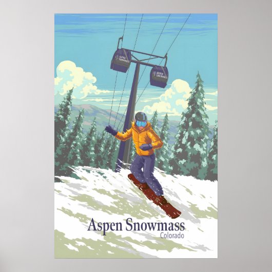 Aspen Snowmass Colorado Skigebiet Poster (Vorne)
