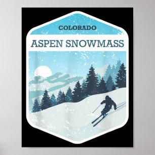 Aspen Snowmass Skigebiet Colorado Snowboardfahren Poster