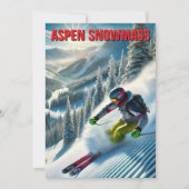Aspen Snowmassenskifahrer Feiertagskarte (Vorderseite)