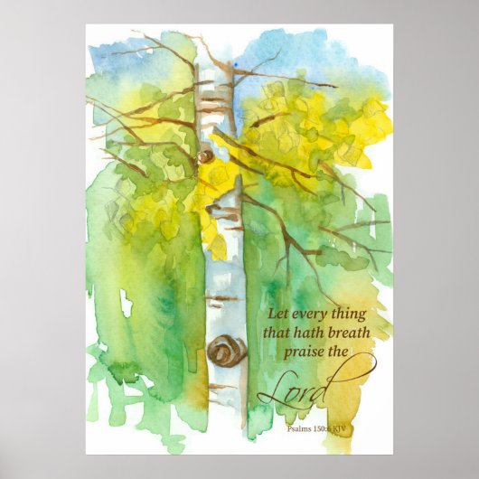 Aspen Tree Bible Scripture Psalms 150:6 Herbst Poster (Vorne)