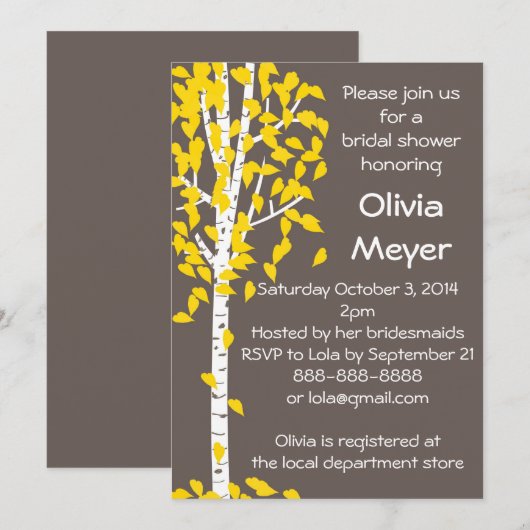 Aspen Tree Einladungen (Vorne/Hinten)