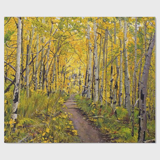 Aspen Tree Forest im Herbst Geschenkpapier (Flach)