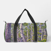 Aspen Tree Forest in Purple & Green – Art  Duffle Bag (Vorderseite)