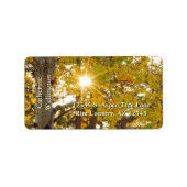 Aspen Tree mit Gelbfallblättern und Sonnenbrust Adressaufkleber (Vorne)