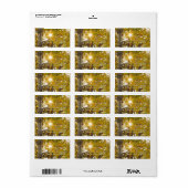 Aspen Tree mit Gelbfallblättern und Sonnenbrust Adressaufkleber (Vorne)