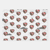 Aspen Tree Rustic Wood Heart Family Foto Xmas Geschenkpapier Set (Vorderseite 2)