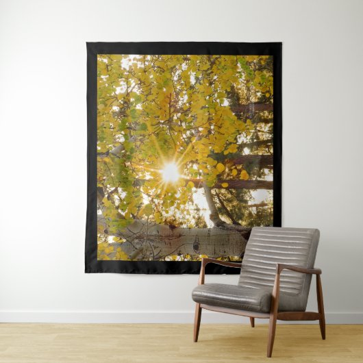 Aspen Tree with Yellow Fall Foliage Sunburst 68x80 Wandteppich (Beispiel)